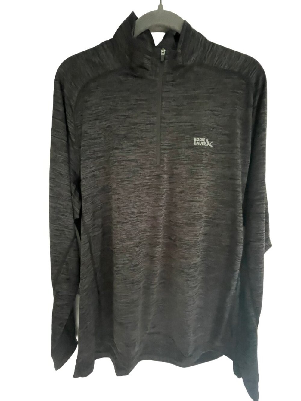 Eddie Bauer Quarter Zip Pullover Men"s XL Gray Athletic Performance Top